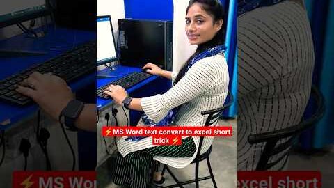 MS Word text convert to excel short trick 🔥😲 #viral #excel #shortvideo #exceltips #computer
