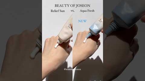 BEAUTY OF JOSEON RELIEF SUN NEW AQUA FRESH SUNSCREEN TEXTURE COMPARISON #kbeauty #sunscreen #spf