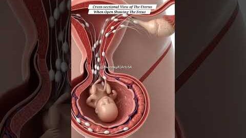 Cross-sectional View Of The Uterus When Open Showing The Fetus | Gut Health | Anatomy Arts USA