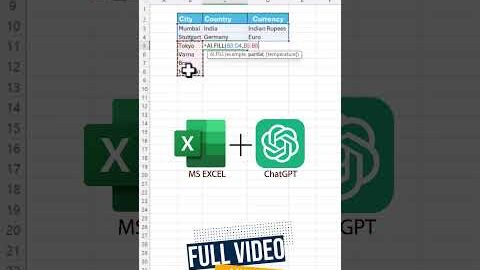 ChatGPT In Excel Shorts #2 #dataanalysis #excelfansonly #excelforbeginners #tutorial