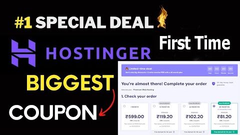 Hostinger Coupon Code 2025 | Business web hosting promo code with 100% free domain now offer