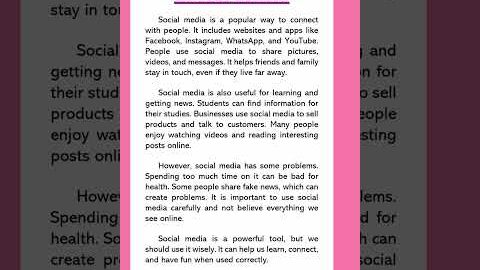 Social Media Essay in English 150 words #socialmediaessay