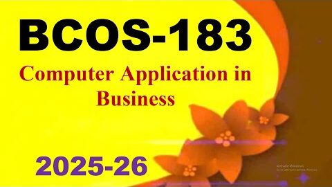IGNOU BCOS-183 Solved Assignment English Medium 2025-26