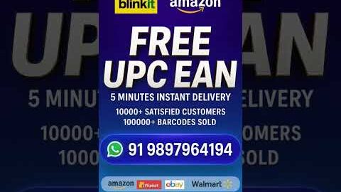 free Original UPC EAN Barcodes for Amazon blinkit Online Offline Product Sellers India.