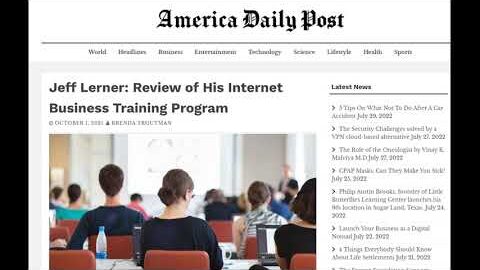 [America Daily Post] Jeff Lerner Review of His Internet Business Training Program