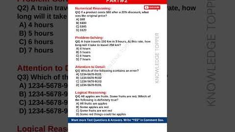 Aptitude Test Assessment Questions and Answers | Aptitude Test Preparation