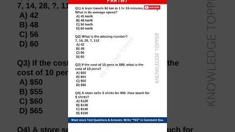 Aptitude Test Questions and Answers | Aptitude Test Preparation