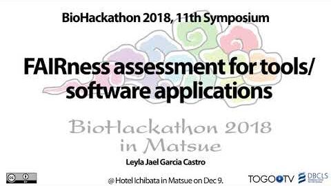FAIRness assessment for tools/software applications @ BioHackathon2018