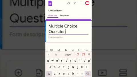 How To Create Google Form || How To Create MCQ Type Questions Form || Part 1