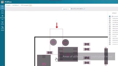 Easily spot PCB design changes with PCBflow’s compare tool