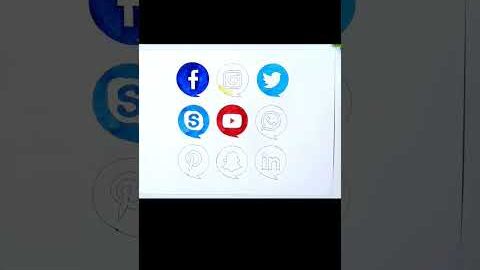 Social Media Apps Drawing 😍🤩 #shorts #ytshorts