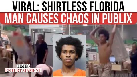 VIRAL: Shirtless Florida Man ATTACKS Shoppers With Metal Shelf During Wild Publix Supermarket Brawl