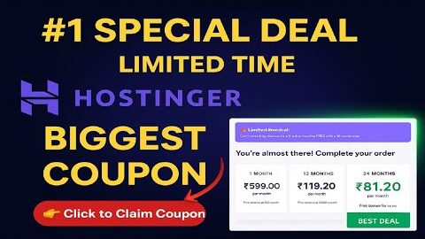 Hostinger Coupon Code 2025 | free domain Latest
