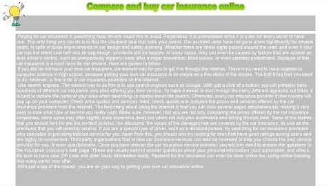 How to : Compare and buy car insurance online
