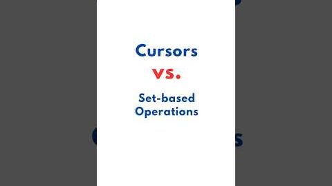 SQL Cursors vs. Set-based Operations Comparison 📌