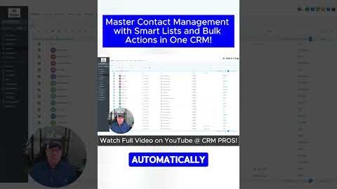 Master Contact Management with Smart Lists and Bulk Actions in One CRM!