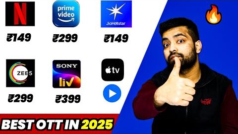 Top 5 Best OTT Platforms In India – 2025 ⚡️ Netflix Vs Prime Vs Jio Hotstar, Liv, Zee5 – New Plans