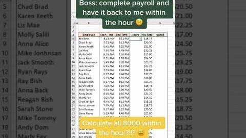 Calculate Payroll in 60 Seconds | #excel #excelformulas #exceltips #exceltutorial