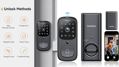 Lockzo Video Smart Lock with Doorbell, 6 in 1 Keyless Entry Door Lock
