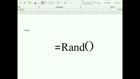 How to Generate Random Text in MS Word using formula || Write Random Paragraph in Microsoft Word