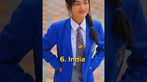 Top 10 Countries With Most Beautiful 🥵👗School Uniform  In The World #Shorts