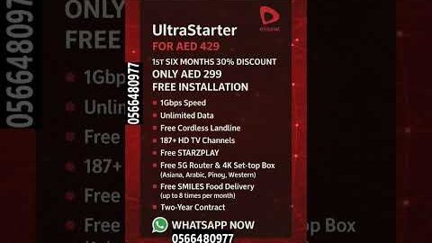 Etisalat Home Fiber WiFi Connection Best Internet Service provider in Dubai UAE #etisalat #fiber