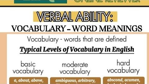 CIVIL SERVICE EXAM | Verbal Ability: Vocabulary – Word Meanings | CSE Online Reviewer