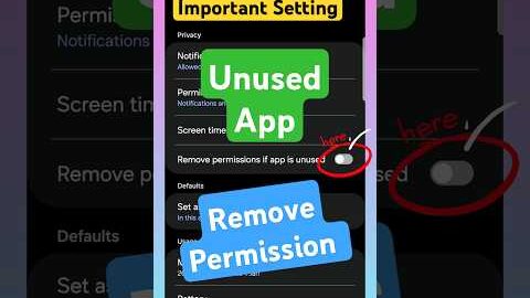 How to remove permission if app is unused? #shortsfeed #shorts #apppermissions