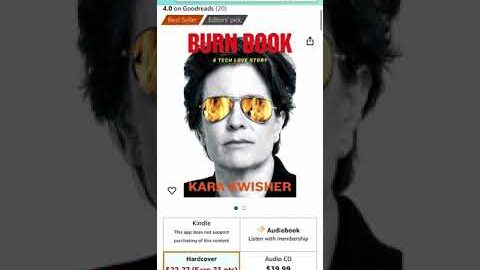 Dr Amazon evaluation of the Amazon mobile app listing for Kara Swisher’s new book