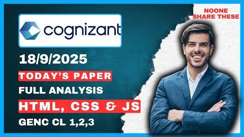 Today!🔥🔥 Analysis | Most Asked Cognizant Technical Assessment Questions 2025