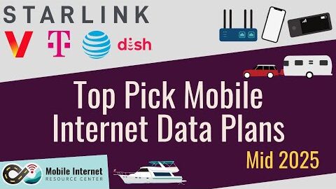 Best Data Plans for RV & Boat Mobile Internet – Cellular T-Mobile, Verizon & AT&T and Starlink